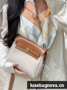 Hermes mini Herbag 20CM Original Canvas Leather & Calfskin 48888-7