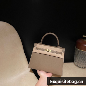 Hermes original Kelly Epsom Leather KL25 gray