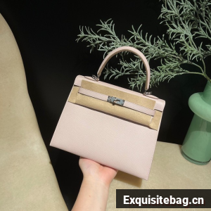 Hermes original Kelly Epsom Leather KL25 light pink