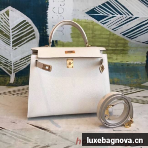 Hermes original Kelly Epsom Leather KL32 white