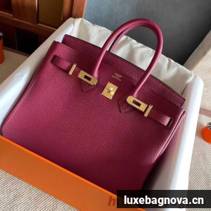 Hermes original Togo Leather HB25O Burgundy