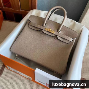 Hermes original Togo Leather HB25O light gray