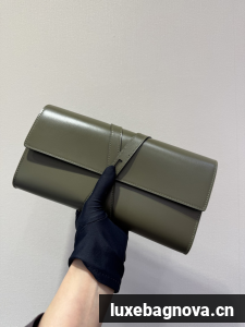 Hermes swift Leather Clutch 37568 dark green