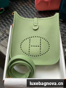 Hermes Evelyne original togo leather mini Shoulder Bag H15698 Green