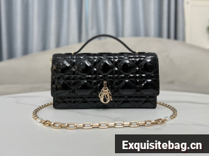 MISS DIOR MINI BAG Patent Cannage Calfskin S0980O black