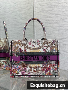 Medium Dior Book Ecru Multicolor Dior 4 Saisons Ete Soleil Embroidery M1296ZZ