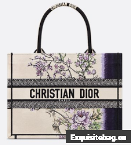 Medium Dior Book Tote Multicolor Dior Pivoine Embroidery M1296ZEXH