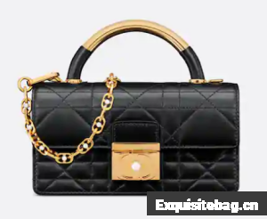 Mini Dior Ange Bag blackMacrocannage Calfskin M4401U