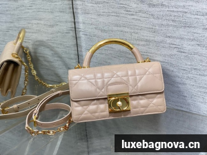 Mini Dior Ange Bag pink Macrocannage Calfskin M4401U