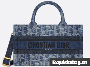 Mini Dior Book Tote Blue Denim Dior Oblique Jacquard S5573CE