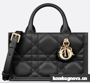 Mini Dior Book Tote Macrocannage Calfskin S5573OW black