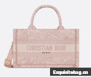 Mini Dior Book Tote Pink Toile de Jouy Reverse Embroidery S5573CR