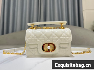 Mini Dior Jolie Top Handle Bag Cannage Calfskin M9272U Latte