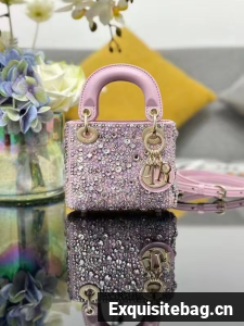 Mini Lady Dior Bag Cannage Lambskin M0505O-2 pink