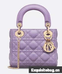 Mini Lady Dior Bag Lilac Cannage Lambskin M0505O