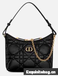 Miss Caro Diorling Mini Bag with Chain Black Macrocannage Lambskin S5253U