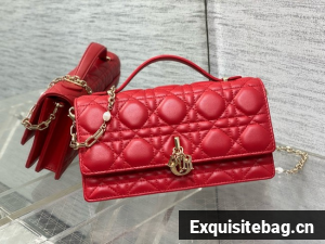 My Dior Mini Bag Cannage Lambskin S0980ONMJ red