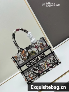 SMALL DIOR BOOK TOTE Embroidery M1296ZRf