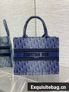 SMALL Dior Book Tote Blue Denim Dior Oblique Jacquard M1296ZRf