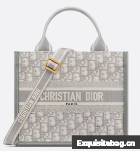 Small Dior Book Tote Dior Oblique Embroidery and Calfskin M1325CZ-3