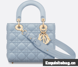Small Lady Dior My ABCDior Bag Pale Blue Cannage Lambskin M0538ON