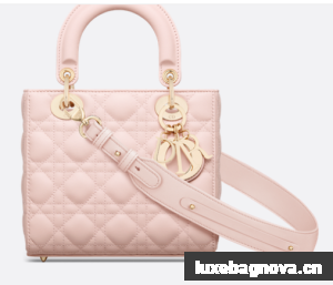 Small Lady Dior My ABCDior Bag Powder Pink Cannage Lambskin M0538ONG