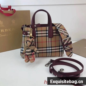 BURBERRY Baby Banner checked cross-body bag 10443 Burgundy