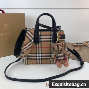 BURBERRY Baby Banner checked cross-body bag 10443 black