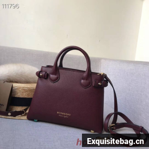 BurBerry Leather Tote Bag 7461 Burgendy
