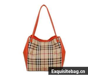BurBerry Small Haymarket Check Tote Bag B5911 Orange