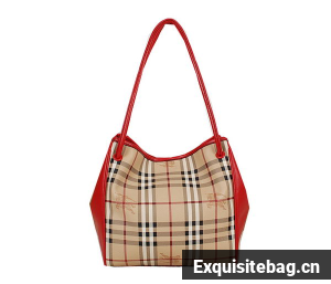 BurBerry Small Haymarket Check Tote Bag B5911 Red