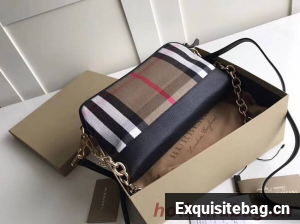 Burberry Calfskin Leather Should Bag 41711 black