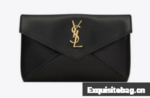 SAINT LAUREN CASSANDRE SMALL ENVELOPE POUCH IN LAMBSKIN Y773077 BLACK