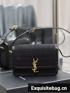 SAINT LAUREN SOLFERINO MEDIUM SATCHEL IN QUILTED NUBUCK SUEDE Y886305 BLACK