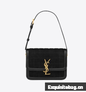 SAINT LAUREN SOLFERINO SMALL SATCHEL IN QUILTED NUBUCK SUEDE 739139 BLACK