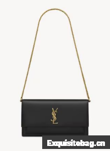 SAINT LAUREN SUNSET CLUTCH IN BOX SAINT LAURENT 810997 NOIR