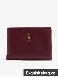 SAINT LAURENT CALYPSO LARGE POUCH IN LAMBSKIN 778943 ROUGE MERLOT