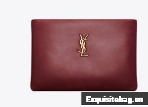 SAINT LAURENT CALYPSO SMALL POUCH IN LAMBSKIN 765025 ROUGE MERLOT