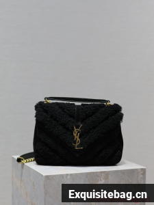 SAINT LAURENT COLLEGE MEDIUM IN QUILTED SUEDE 392737 black