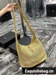 SAINT LAURENT Crochet tote bag Y990941 apricot