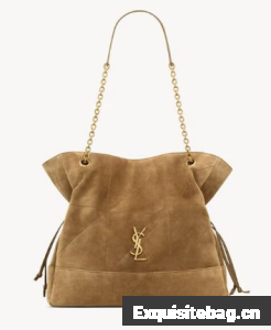 SAINT LAURENT JAMIE SHOPPING IN SUEDE 809824 GOLDEN LEAF