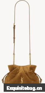 SAINT LAURENT JAMIE shoulder pouch in suede 862712 CARAMEL