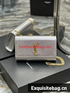 SAINT LAURENT KATE CHAIN WALLET 742833 Silver