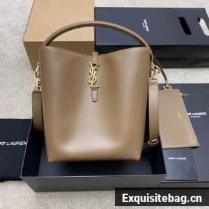 SAINT LAURENT LE 37 IN SHINY LEATHER 742828 Khaki