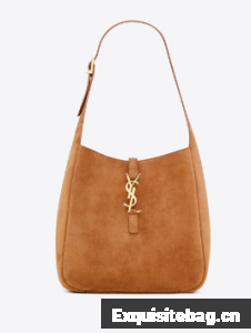 SAINT LAURENT LE 5 A 7 SUPPLE SMALL IN SUEDE 7139381 BROWN CARAMEL