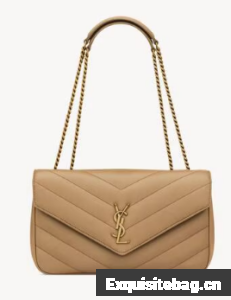 SAINT LAURENT LOULOU MEDIUM IN MATELASSE LAMBSKIN 801439 NATURAL TAN