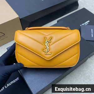 SAINT LAURENT LOULOU MINI IN LAMBSKIN 821749 yellow