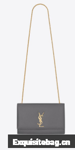 SAINT LAURENT MEDIUM KATE IN GRAIN DE POUDRE EMBOSSED LEATHER 354021 STORM