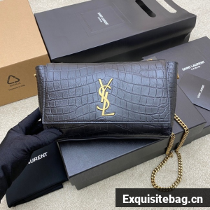 SAINT LAURENT MEDIUM KATE LEATHER 7122880 BLACK