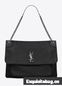 SAINT LAURENT NIKI OVERSIZED IN GRAINED LAMBSKIN 755857 BLACK